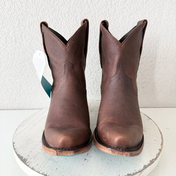 Lane EMMA JANE Womens Cowboy Bootie 9.5 Cognac Brown Western Cowgirl Short Boots - Picture 5 of 11